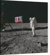 Armstrong photographs Buzz Aldrin (maanlanding) - Foto op Canvas - 40 x 40 cm