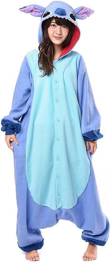 Stitch Onesie (Lilo & Stitch Disney) Premium Verkleedkleding - Volwassenen & Kinderen - Onesize (155-177 cm)
