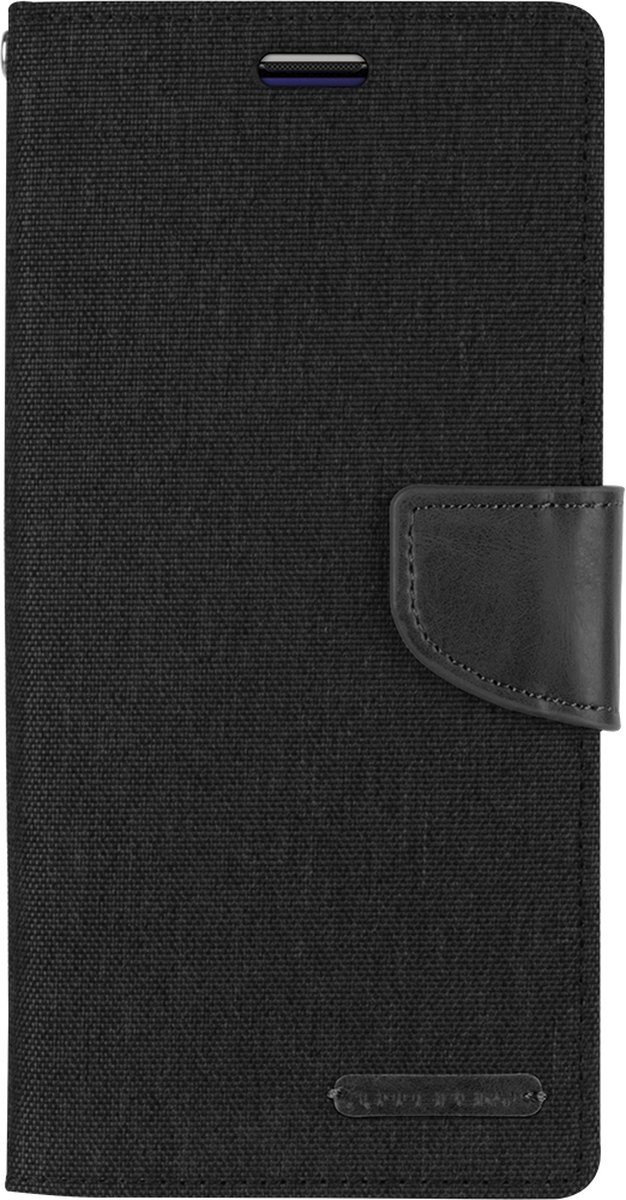 Hoesje geschikt voor Samsung Galaxy A10 - mercury canvas diary wallet case - zwart