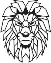 Metalen wanddecoratie Lion 1.0 - Kleur: Zwart | x 48.2 cm