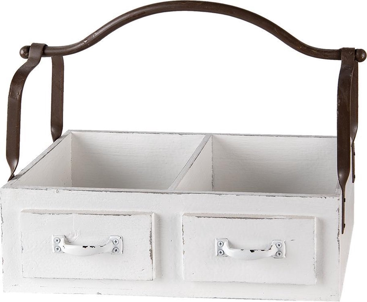 Clayre & Eef Mand 41x19x29 cm Wit Hout