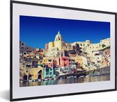 Fotolijst incl. Poster - Huis - Zee - Italië - 40x30 cm - Posterlijst