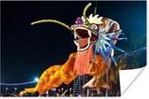 Poster Lichtgevende Chinese draak met open bek - 30x20 cm