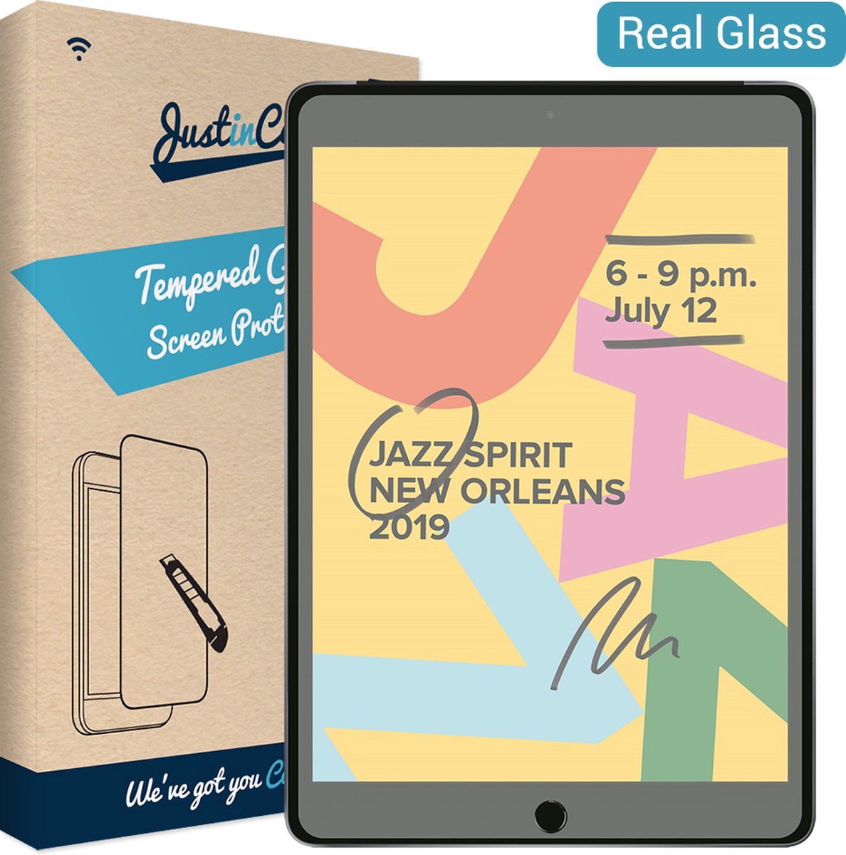 Just in Case screenprotector geschikt voor iPad 9e generatie (2021) 10.2 inch / 8e generatie (2020) 10.2 inch / 7e generatie (2019) 10.2 inch - Screenprotector Tablet Glas