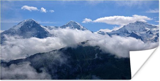 Poster Zicht over de Zwitserse Eiger bij de Berner Alpen - 120x60 cm