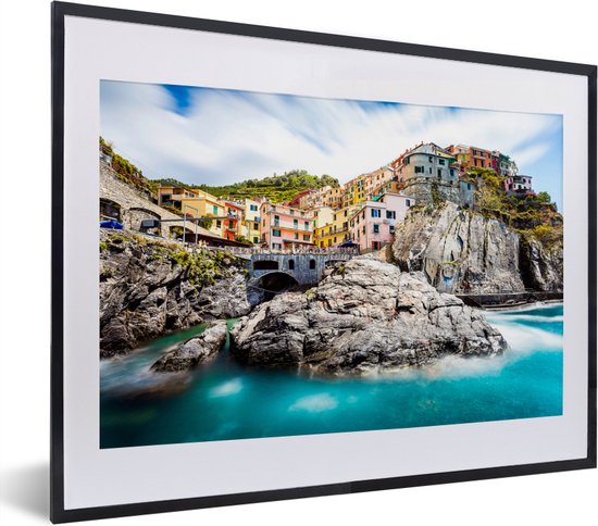 Fotolijst incl. Poster - Heldere blauwe zee bij Cinque Terre in Italië - 40x30 cm - Posterlijst
