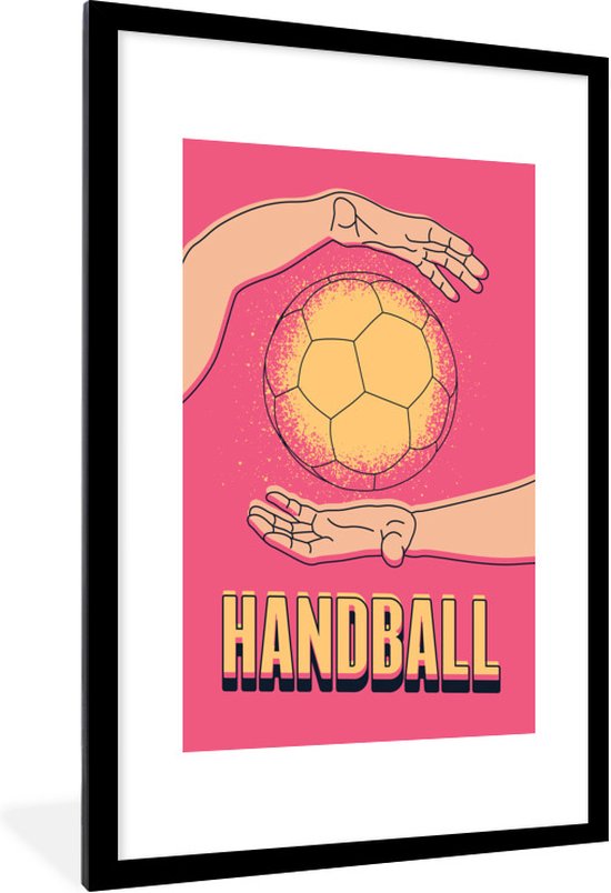 Handball sur fond rose 60x90 cm