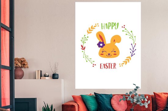 Citation de Pasen Happy Pâques avec le lapin de Pâques 120x180 cm XXL / Groot format!
