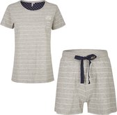 By Louise Dames Pyjamasets Grijs Shortama + Top -  XL