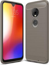 Motorola Moto G7 Plus Hoesje - Mobigear - Brushed Serie - TPU Backcover - Grijs - Hoesje Geschikt Voor Motorola Moto G7 Plus