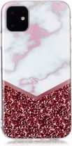 Apple iPhone 11 Hoesje - Mobigear - Marble Serie - TPU Backcover - Wit / Rood - Hoesje Geschikt Voor Apple iPhone 11