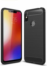 Mobigear Brushed Slim Telefoonhoesje geschikt voor Motorola One Power Hoesje Flexibel TPU Backcover - Zwart