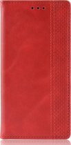 LG K51s Hoesje - Mobigear - Sensation Serie - Kunstlederen Bookcase - Rood - Hoesje Geschikt Voor LG K51s