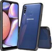 Samsung Galaxy A20s Hoesje - Mobigear - Crystal Serie - Hard Kunststof Backcover - Transparant / Zwart - Hoesje Geschikt Voor Samsung Galaxy A20s