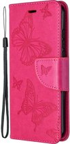 Nokia 1.3 Hoesje - Mobigear - Butterfly Serie - Kunstlederen Bookcase - Roze - Hoesje Geschikt Voor Nokia 1.3