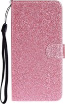 Huawei P Smart (2020) Hoesje - Mobigear - Glitter Serie - Kunstlederen Bookcase - Roze - Hoesje Geschikt Voor Huawei P Smart (2020)