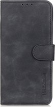 LG K50s Hoesje - Mobigear - Retro Serie - Kunstlederen Bookcase - Zwart - Hoesje Geschikt Voor LG K50s