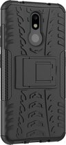 Nokia 3.2 Hoesje - Mobigear - Tire Serie - Hard Kunststof Backcover - Zwart - Hoesje Geschikt Voor Nokia 3.2