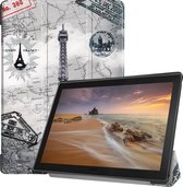 Lenovo Tab E10 Hoes - Mobigear - Tri-Fold Serie - Kunstlederen Bookcase - Eiffel Tower - Hoes Geschikt Voor Lenovo Tab E10