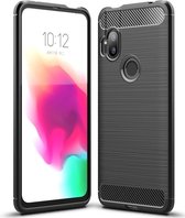 Motorola One Hyper Hoesje - Mobigear - Brushed Slim Serie - TPU Backcover - Zwart - Hoesje Geschikt Voor Motorola One Hyper