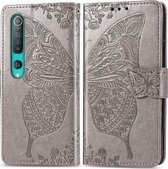 Xiaomi Mi 10 Pro Hoesje - Mobigear - Butterfly Serie - Kunstlederen Bookcase - Grijs - Hoesje Geschikt Voor Xiaomi Mi 10 Pro