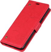 Nokia 8.1 Hoesje - Mobigear - Ranch Serie - Kunstlederen Bookcase - Rood - Hoesje Geschikt Voor Nokia 8.1