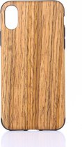 Apple iPhone Xs Hoesje - Mobigear - Wood Look Serie - TPU Backcover - Teak - Hoesje Geschikt Voor Apple iPhone Xs