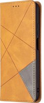 POCO M3 Hoesje - Mobigear - Rhombus Slim Serie - Kunstlederen Bookcase - Cognac - Hoesje Geschikt Voor POCO M3