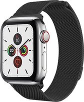 Case2go - Bandje geschikt voor Apple Watch 38 / 40 mm - Milanees Bandje met magneetsluiting - Horlogeband - RVS - Zwart
