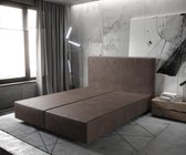 Boxspring frame Dream-Well Donkerbruin 160x200 cm Imitatieleer Beddengoed