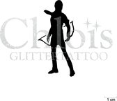 Chloïs Glittertattoo Sjabloon 5 Stuks - Archery Katy - CH6540 - 5 stuks gelijke zelfklevende sjablonen in verpakking - Geschikt voor 5 Tattoos - Nep Tattoo - Geschikt voor Glitter