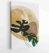 Botanical and gold abstract wall arts vector collection. 3 - Moderne schilderijen – Vertical – 1877885839 - 40-30 Vertical