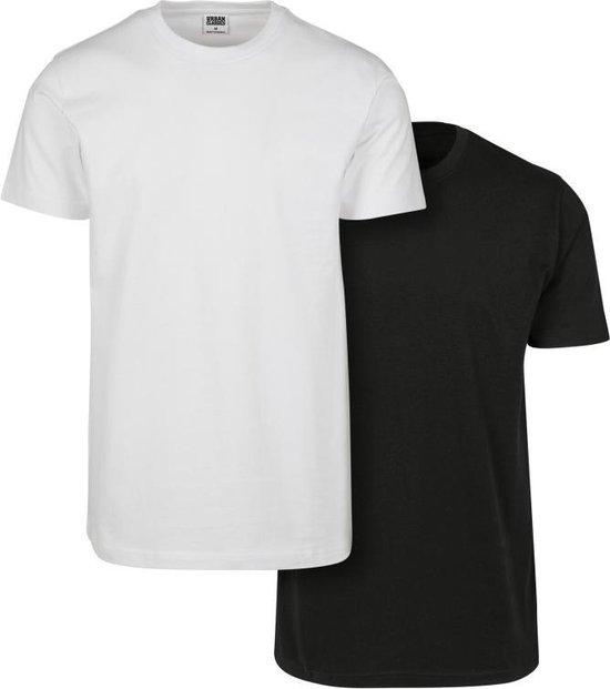 Urban Classics - Basic 2-Pack Heren T-shirt - 5XL - Zwart