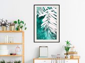 Artgeist - Schilderij - Palm On Teal Background - Multicolor - 40 X 60 Cm