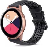 Leer, Siliconen Smartwatch bandje - Geschikt voor  Samsung Galaxy Watch Active siliconen / leren bandje  - zwart - Horlogeband / Polsband / Armband