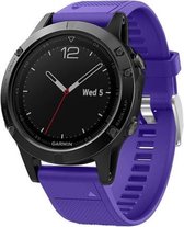 Siliconen Smartwatch bandje - Geschikt voor  Garmin Fenix 5 / 6 siliconen bandje - paars - Horlogeband / Polsband / Armband