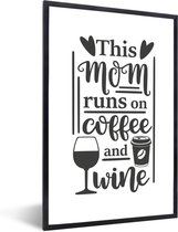 Photo Encadree Citation Fete Des Meres Cette Maman Court Au Cafe Et Au Vin Sur Un Bol Com