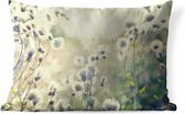 Buitenkussens - Tuin - Witte bloemen in veld - 60x40 cm