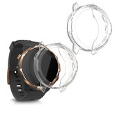 kwmobile 2x Hoes voor fitnesstracker voor Suunto 7 Smartwatch - Siliconenhoes voor sporthorloge transparant