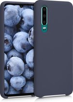 kwmobile telefoonhoesje voor Huawei P30 - Hoesje met siliconen coating - Smartphone case in mat donkerblauw