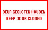 Affiche de texte Keep door closed - plastique - bilingue 200 x 125 mm