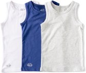Little Label | chemise garçon - 3 pièces | blanc, bleu, gris | taille 92 | coton biologique doux