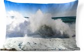 Buitenkussens - Tuin - Brekende golven van de Middellandse Zee - 60x40 cm