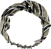 Sarlini Fashion Elastische haarband Bow | Stripes Khaki