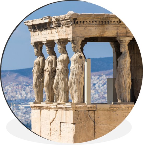 Wandcirkel Temple of Athena Nike aluminium - tempel van Athena op Akropolis van Athene - ⌀