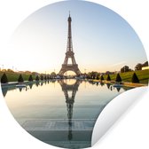 Reflet de la Tour Eiffel dans l'eau Sticker mural cercle papier peint ⌀ 120 cm / cercle papier peint / cercle mural / cercle vivant - autocollant & coupe ronde