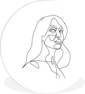 Illustration d'une femme confiante sur fond blanc Assiette en plastique cercle mural ⌀ 30 cm - impression photo sur cercle mural / cercle vivant (décoration murale)