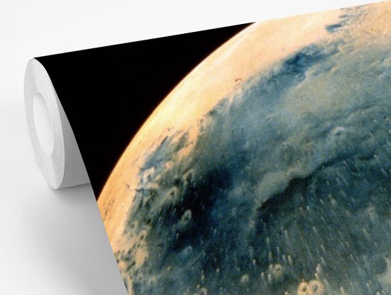 Behang - Fotobehang Geelgekleurde planeet Mars - Breedte 240 cm x hoogte 240 cm