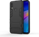 Shockproof PC + TPU Case voor Xiaomi Redmi 7, met houder (zwart)