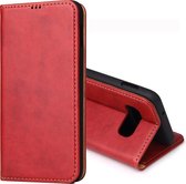 Dermis Texture PU horizontale flip lederen case voor Galaxy S10 E, met houder & kaartsleuven & portemonnee (rood)